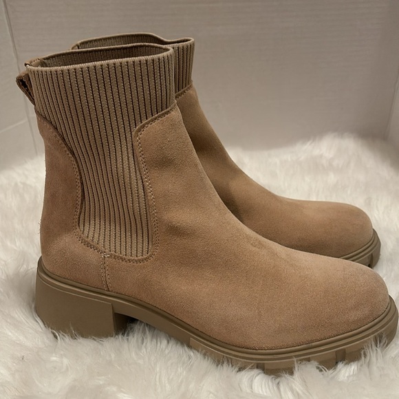 Steve Madden Suede Leather Combat Style Ankle Boots/NWT - Picture 1 of 5